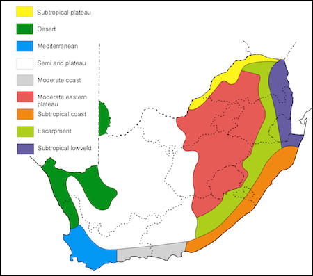 South Africa Yearly Weather Chart