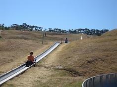 Getting pulled uphill on the Cape Town Toboggan