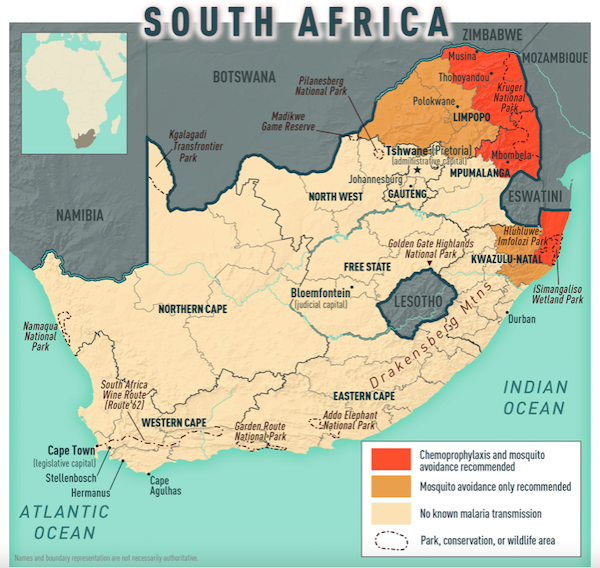 malaria map cdc 2025