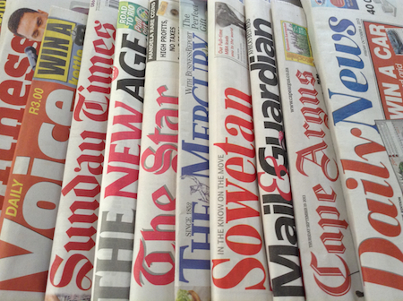 South African newspapers