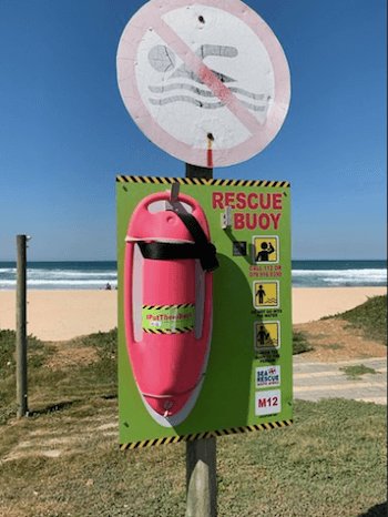 Pink Rescue Buoys - Image by NSRI/Andrew Ingram