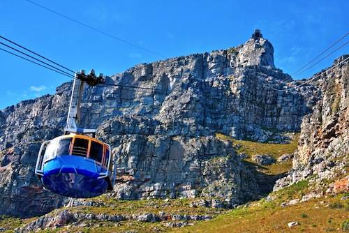 Cape Town Table Mountain with cable way cabin - image by shutterstock
